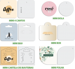 MINI TAGS ESPECIAIS -  45.5x51 Couchê 250g 45.5x51 4x0 Verniz UV Total Frente Corte Especial 