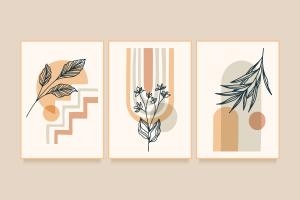 Quadro Decorativo - 3 Unidades 30x40cm Placa PS 1mm Adesivado 30x40cm 4x0 Impressão UV Corte reto 