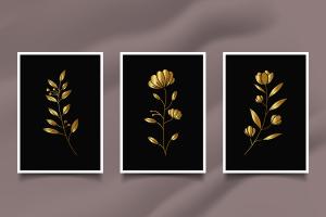 Quadro Decorativo - 3 Unidades 30x40cm Placa PS 1mm Adesivado 30x40cm 4x0 Impressão UV Corte reto 