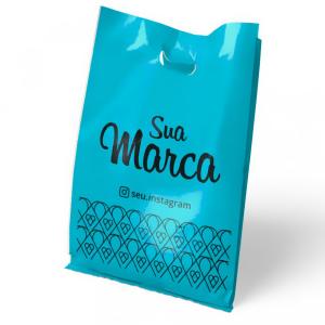 SACOLAS PERSONALIZADAS /PLÁSTICAS/BOCA VAZADA Sacola plástica boca vazada - 0,09 micras - polietileno 25x35cm 1x0 Sem verniz  