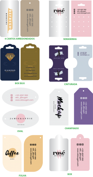 TAGS ESPECIAIS/COUCHÊ - 91X51MM Couchê 250g 85x44mm 4x4 Verniz UV Total Frente Corte Especial 